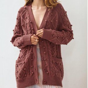 Aritzia Wilfred Alps Cardigan, Size S, ashy rose pink